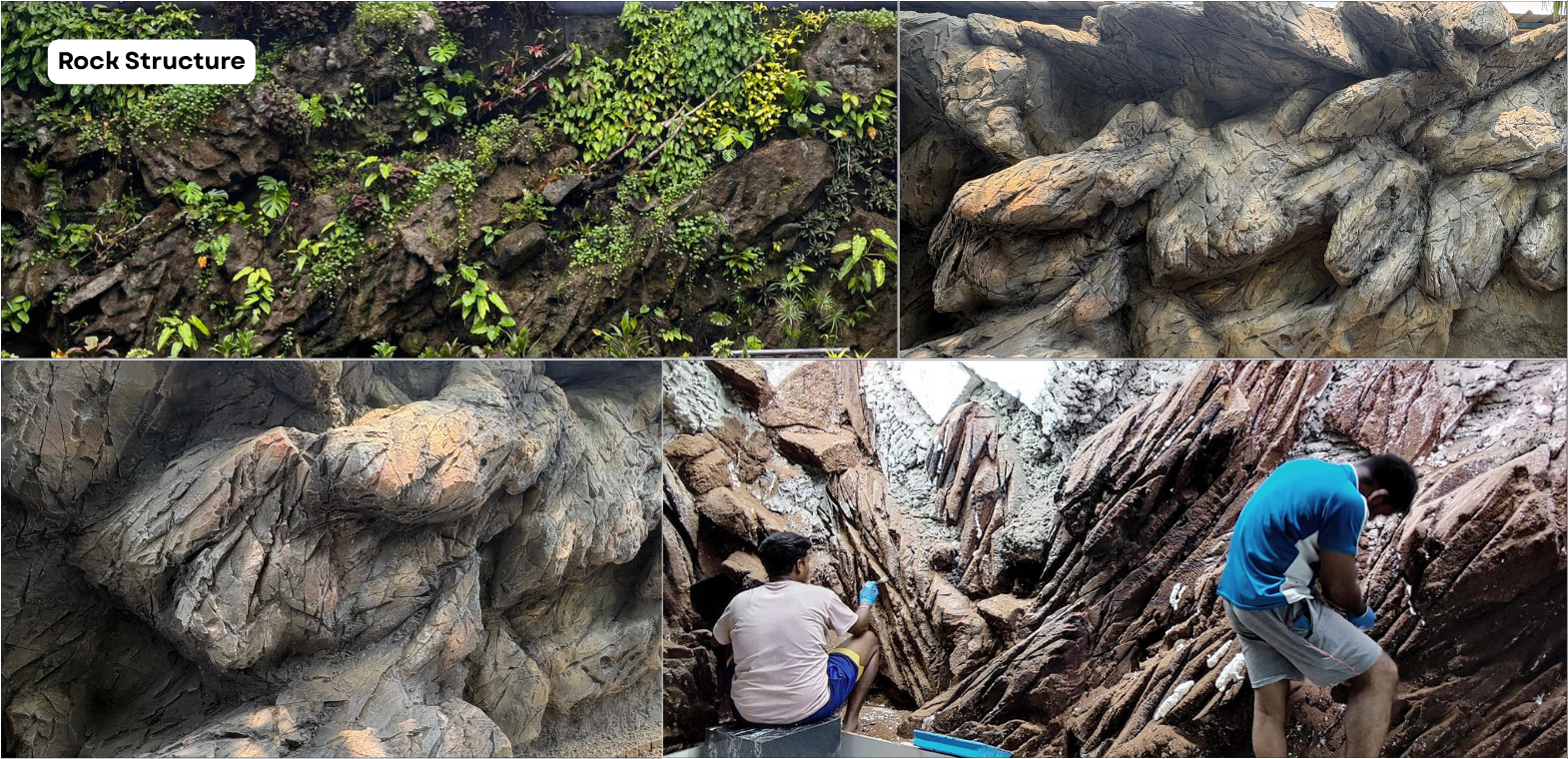 TiCi NatureLab handcrafted man-made rock structures for vertical gardens, indoor rainforests, waterfalls, aquariums, paludariums, and nature-inspired architectural landscapes.